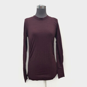 Athleta Performance Base Layer Womens Med Dark Red Wool Blend Long Sleeve Shirt
